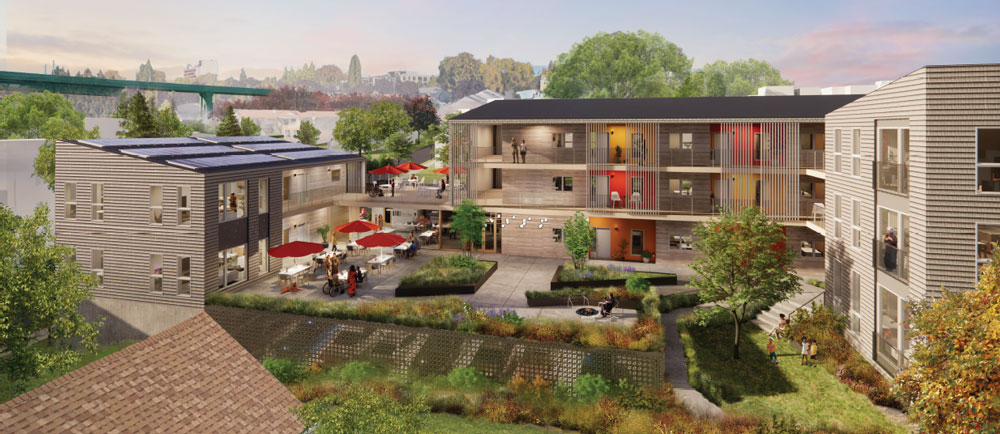 Cathedral Park Cohousing architects' rendering